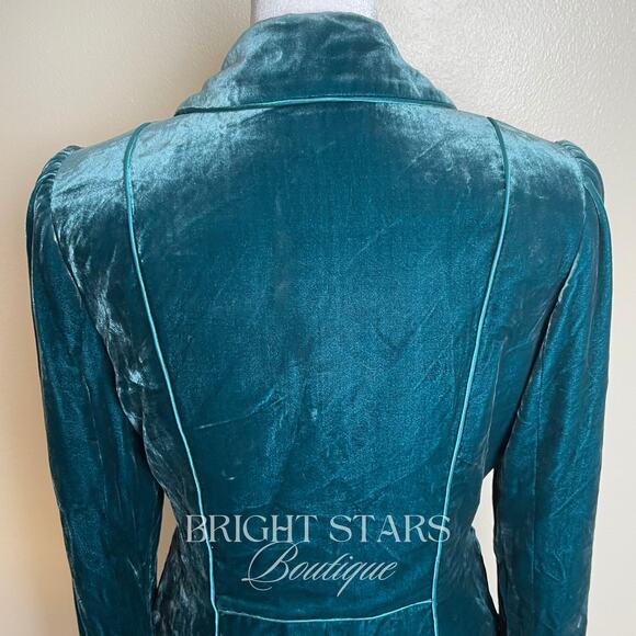 Extremely Rare Teal Velvet Blazer With Pin / Brooch ASO Lorelai Gilmore Girls - Picture 10 of 12